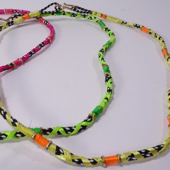 Gap Banana Republic Neon Necklace Bracelet Set of 6 - Picture 4 of 4